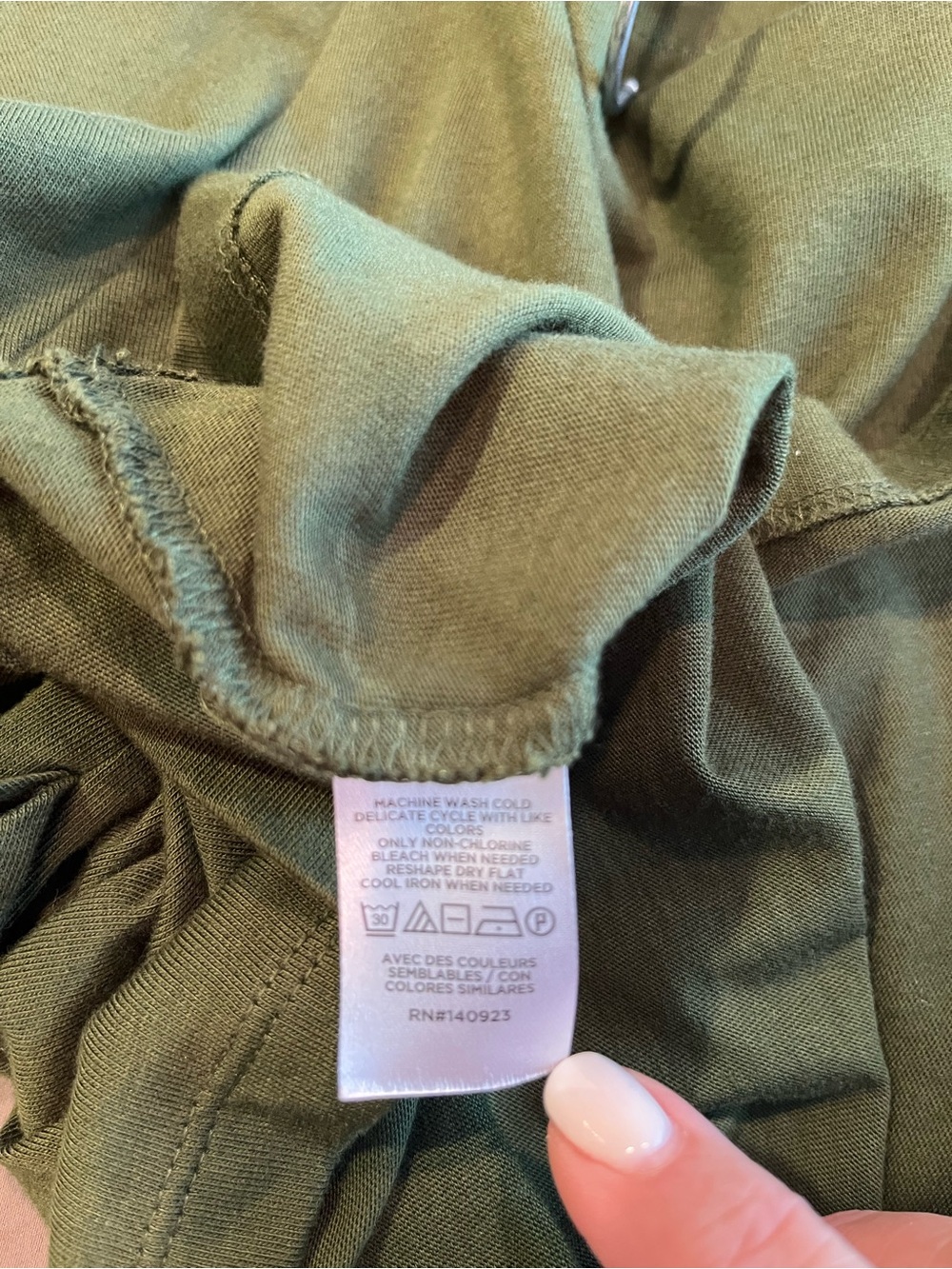 LOFT Olive Green Ruffle Sleeve Women's Knit Top size Large - Picture 4 of 4